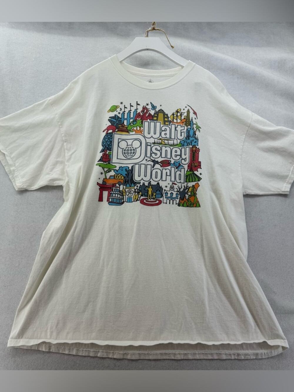 Men’s Walt Disney World Attraction Opening Dates Short Sleeve T- shirt 2XL White